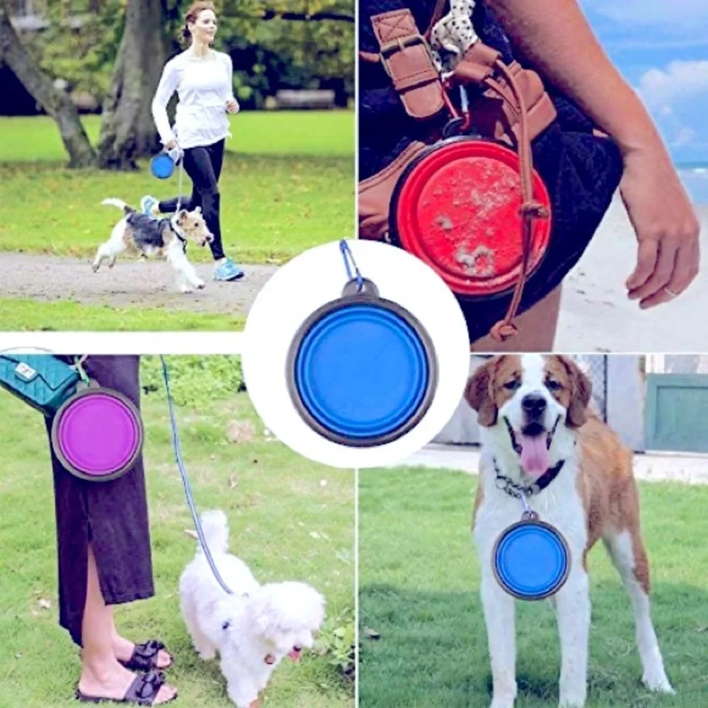 3/$15 NEW Pet Collapsible Bowl 12oz Blue, 1 Bowl